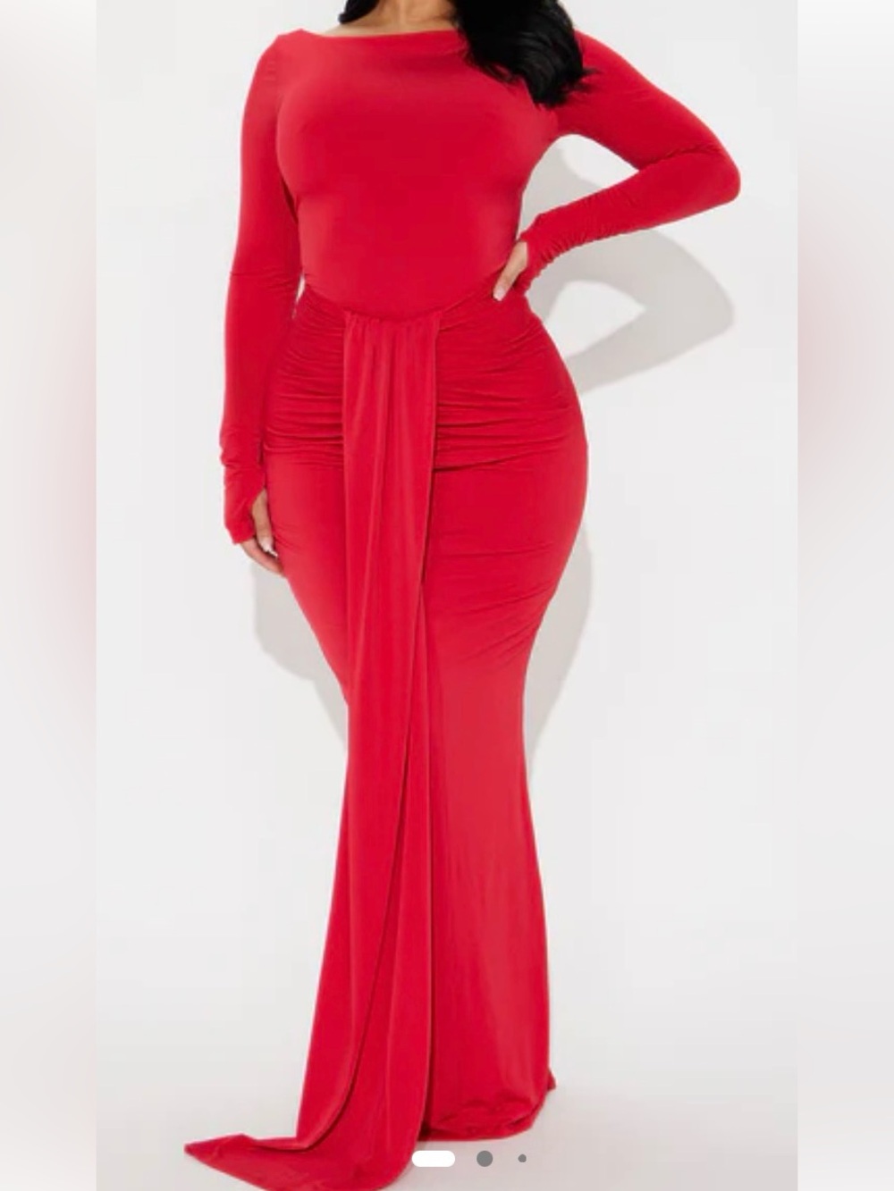 NWT Fashion Nova Eloise Boat Neck Maxi Dress – Size 1X - Picture 6 of 9